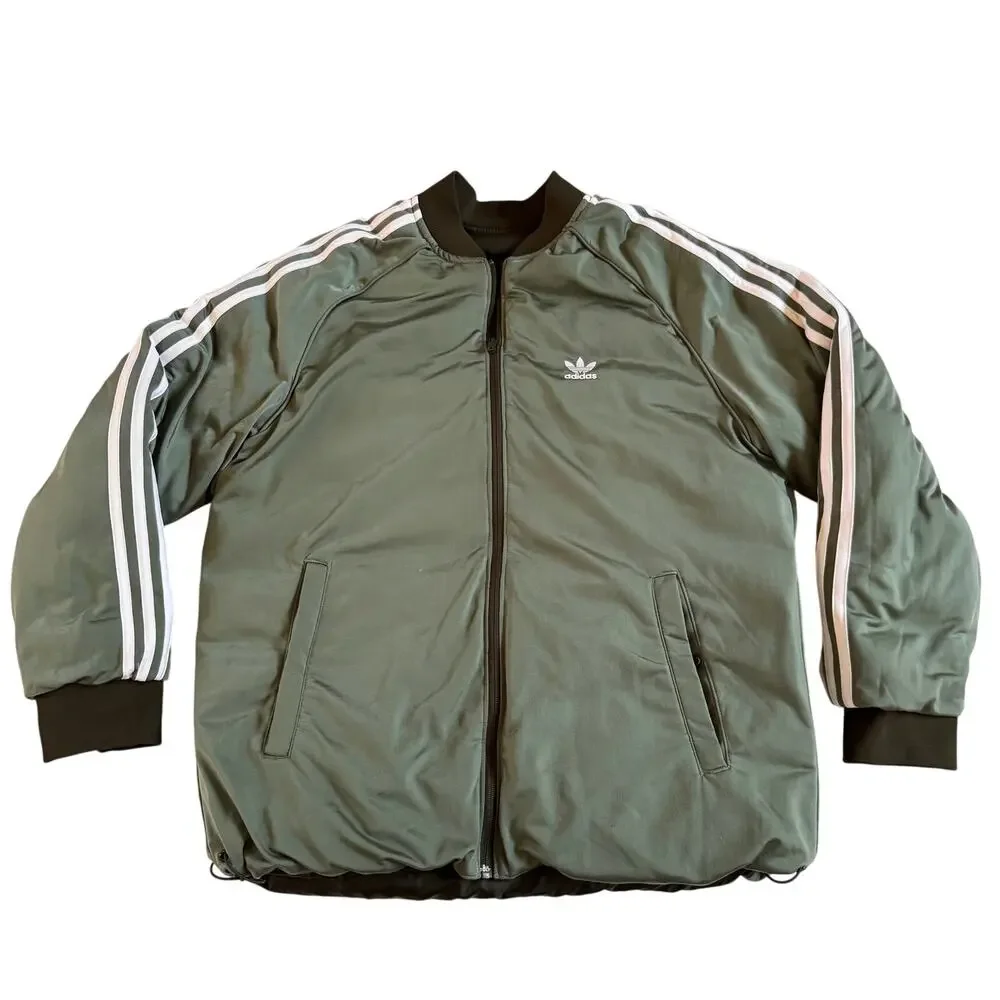 Adidas Originals SST Superstar Reversible Winter Jacket Coat Olive Green Large
